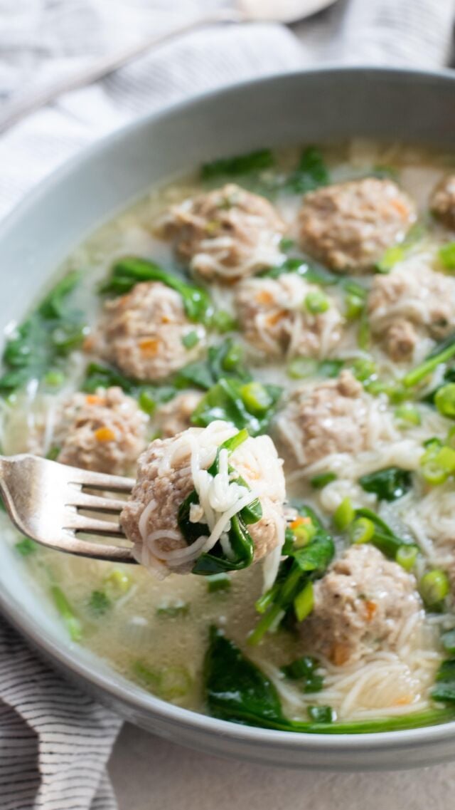 Filipino Almondigas or Meatball Noodle Soup is a hearty and filling meal that feels like a hug in a bowl. It has delicious morsels of seasoned ground pork and noodles in a rich, comforting broth. I used Lotus Foods’ Organic Traditional Pho Rice Noodles in lieu of misua or wheat vermicelli for a completely gluten-free dish.   
 
All it takes is 4 minutes of soaking in boiling water and the noodles are ready to use! I can always count on products from Lotus Foods because they’re made with rice sourced from smallholder farmers who practice eco-friendly techniques to produce the best yield and quality.
 
Here’s my version of Filipino Almondigas for AAPI Heritage month!
 
 
Ingredients:
1-pound ground pork
¼ cup green onions, chopped, half for garnish
2 tbsp carrots, finely chopped
1 large egg
1 ½ tbsp tapioca flour
½ tsp sea salt
½ tsp black pepper
1 tbsp gluten-free oyster sauce
3 cloves garlic, minced
¼ cup onion, chopped
1 carton low sodium chicken broth
4oz (half a pack) Lotus Foods’ Organic Traditional Pho Rice Noodles
1 bunch baby spinach
 
Find the full recipe on @lotusfoods’ website.
 
 
#filipinoalmondigas #almondigas #bolabola #glutenfree #lotusfoods #riceislife #dothericething #organicrice #glutenfreefoods #nongmofoods #phoricenoodles #filipinofood #pinoyfood #pinoyeats #filipinofoodmovement #aapiheritagemonth